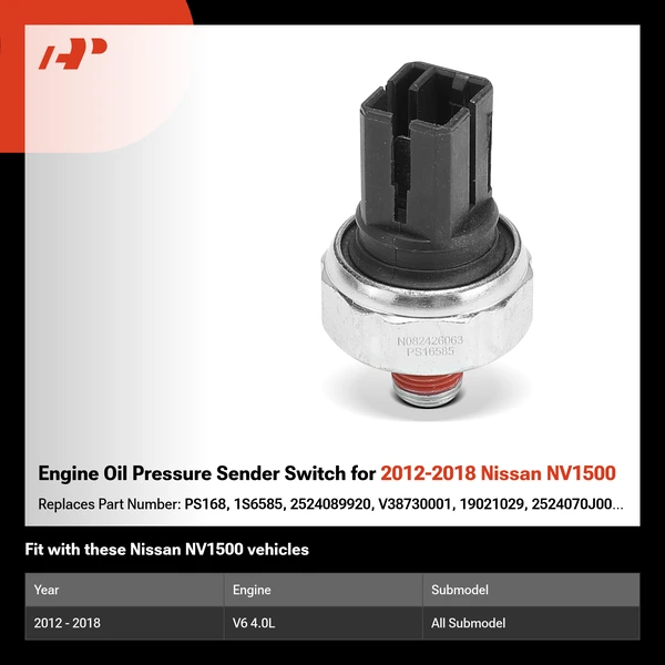 Engine Oil Pressure Sender Switch for 2012-2018 Nissan NV1500