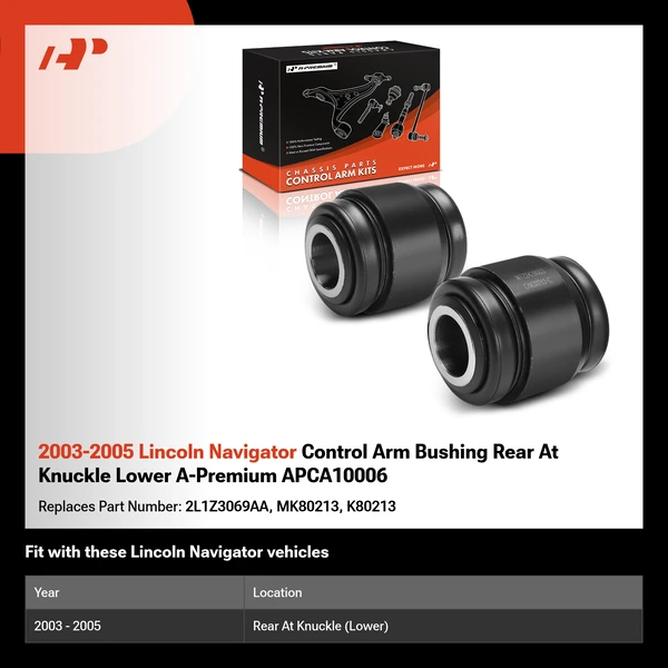 2003-2005 Lincoln Navigator Control Arm Bushing Rear At Knuckle Lower A-Premium APCA10006