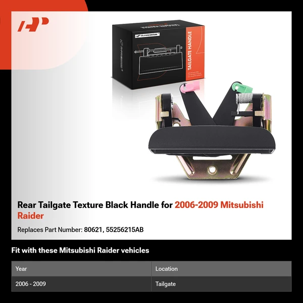 Rear Tailgate Texture Black Handle for 2006-2009 Mitsubishi Raider