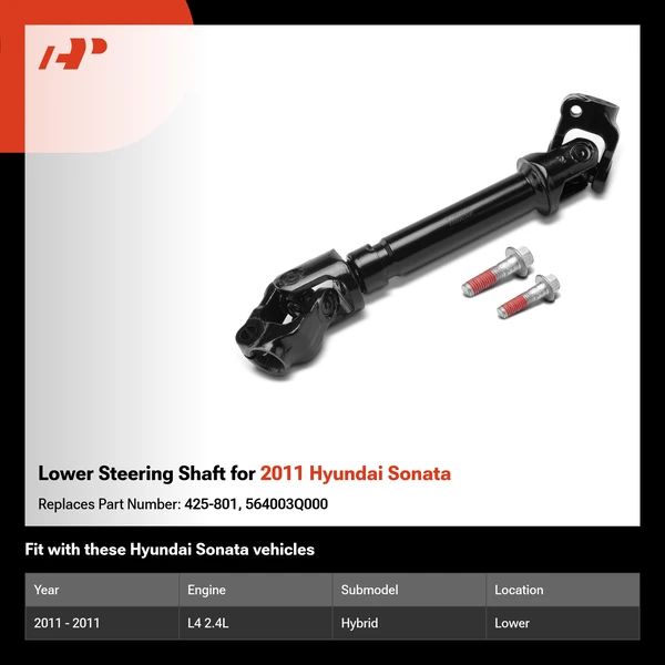 Lower Steering Shaft for 2011 Hyundai Sonata