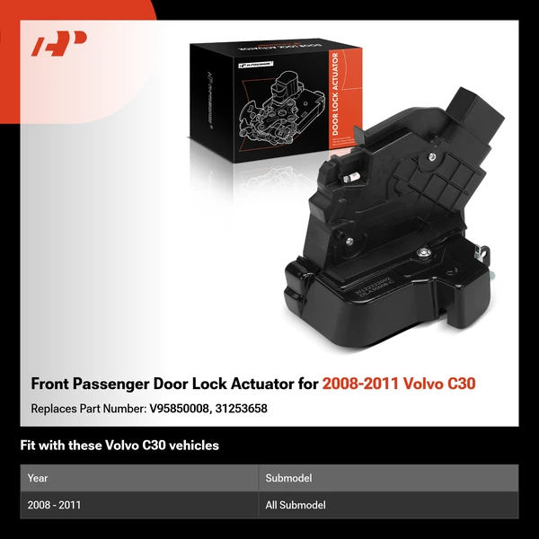 Front Passenger Door Lock Actuator for 2008-2011 Volvo C30