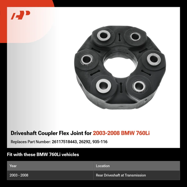 Driveshaft Coupler Flex Joint for 2003-2008 BMW 760Li