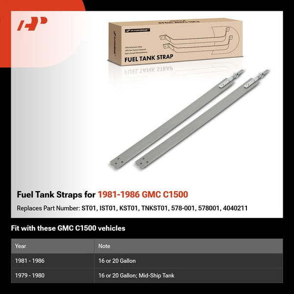 Fuel Tank Straps for 1981-1986 GMC C1500