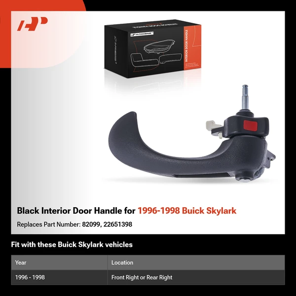 Black Interior Door Handle for 1996-1998 Buick Skylark
