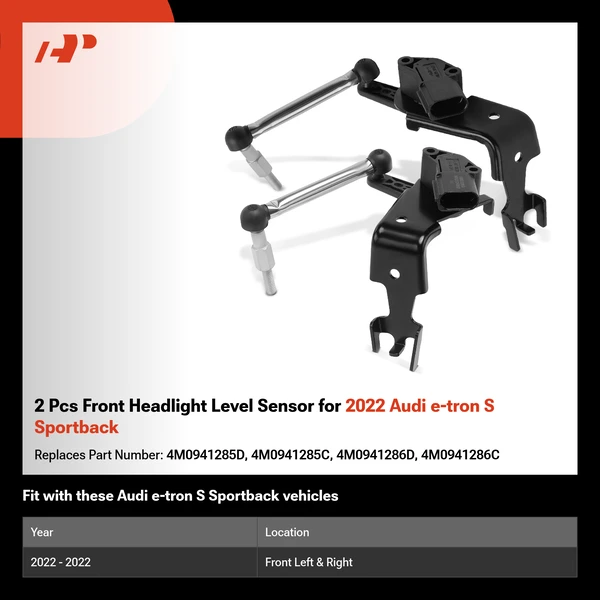2 Pcs Front Headlight Level Sensor for 2022 Audi e-tron S Sportback