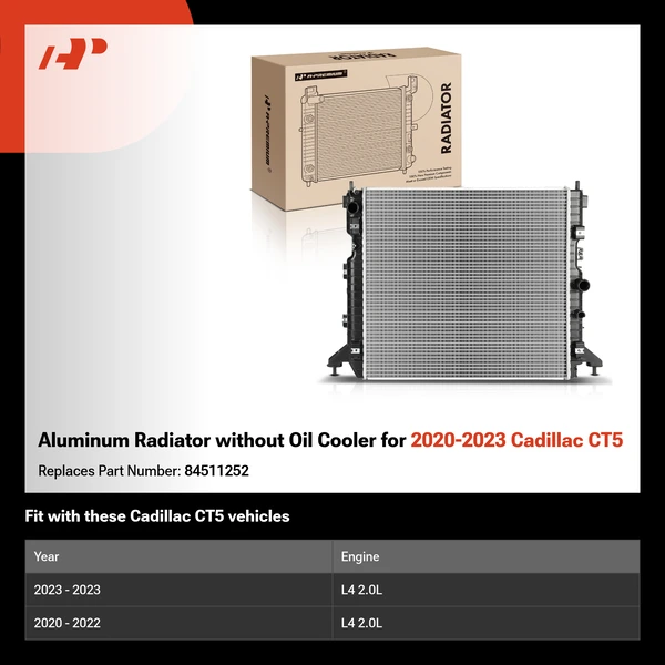 Aluminum Radiator without Oil Cooler for 2020-2023 Cadillac CT5