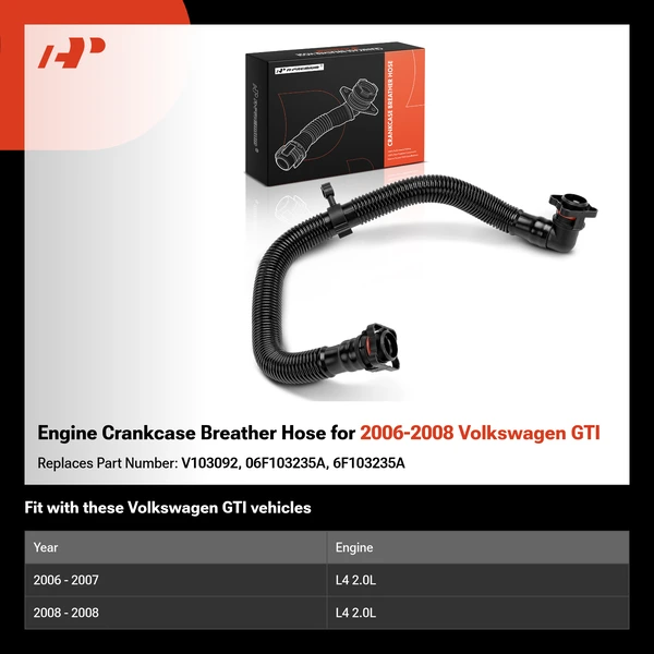 Engine Crankcase Breather Hose for 2006-2008 Volkswagen GTI