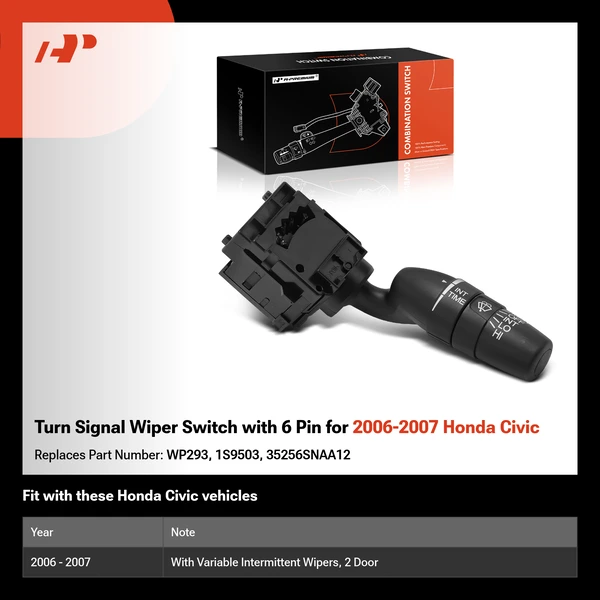 Turn Signal Wiper Switch with 6 Pin for 2006-2007 Honda Civic