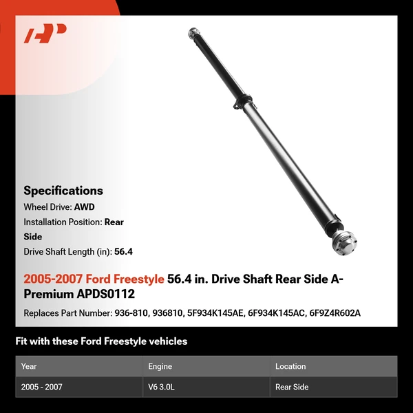 2005-2007 Ford Freestyle 56.4 in. Drive Shaft Rear Side A-Premium APDS0112
