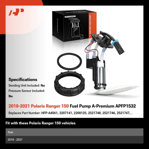 2018-2021 Polaris Ranger 150 Fuel Pump A-Premium APFP1532