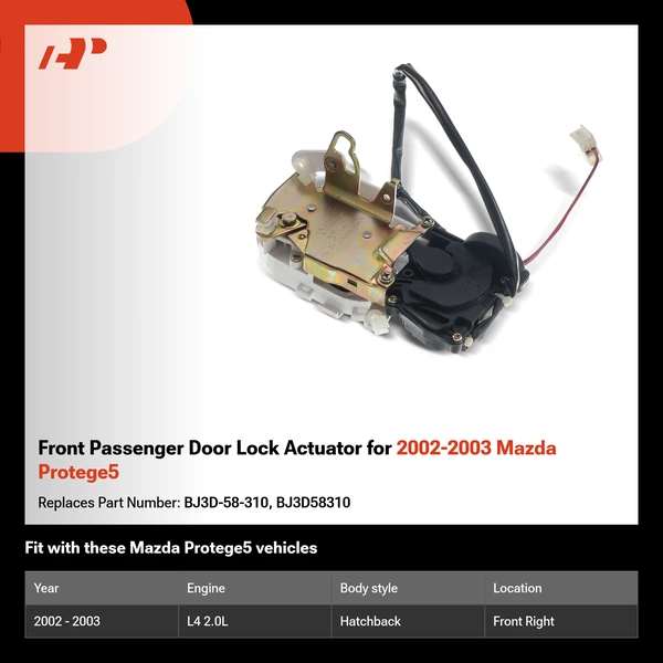 Front Passenger Door Lock Actuator for 2002-2003 Mazda Protege5