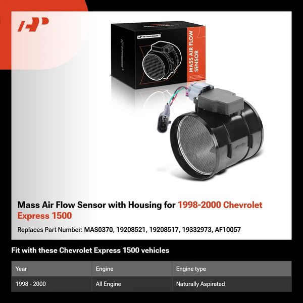 Mass Air Flow Sensor with Housing for 1998-2000 Chevrolet Express 1500