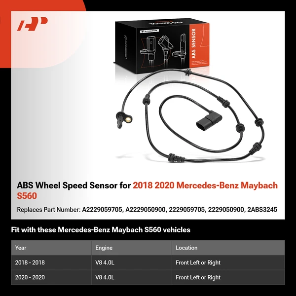 ABS Wheel Speed Sensor for 2018 2020 Mercedes-Benz Maybach S560