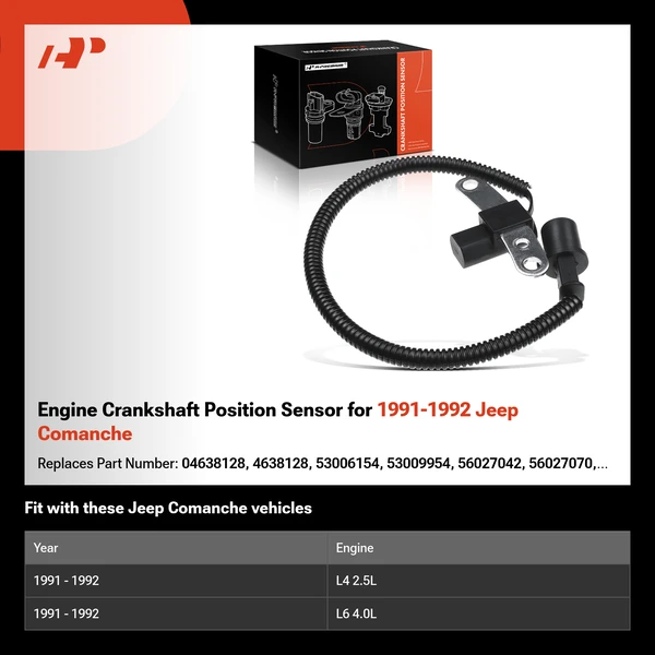 Engine Crankshaft Position Sensor for 1991-1992 Jeep Comanche