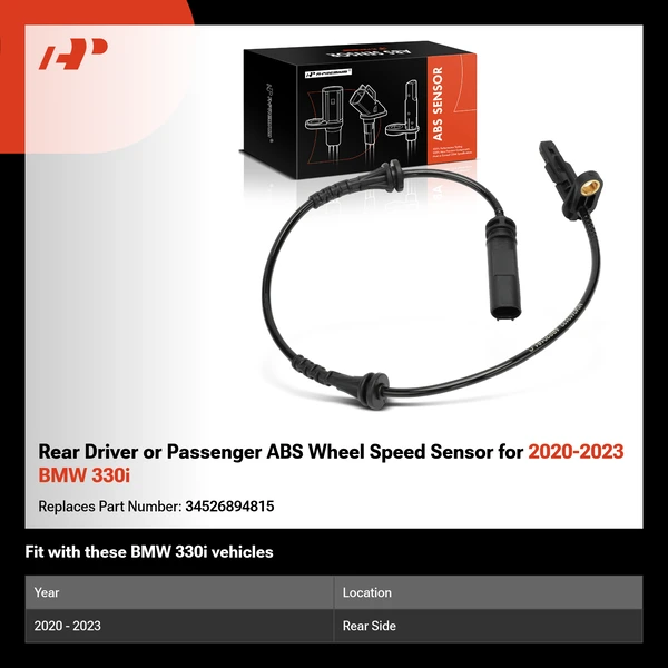 Rear Driver or Passenger ABS Wheel Speed Sensor for 2020-2023 BMW 330i