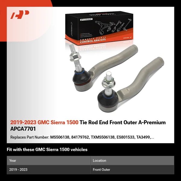 2019-2023 GMC Sierra 1500 Tie Rod End Front Outer A-Premium APCA7701