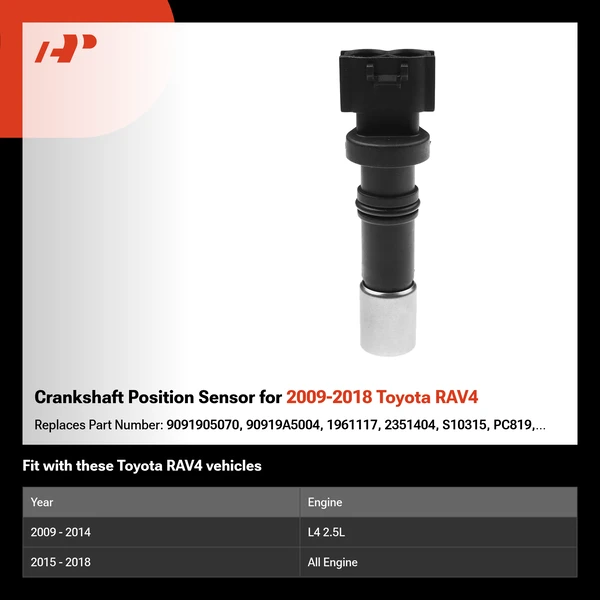 Crankshaft Position Sensor for 2009-2018 Toyota RAV4