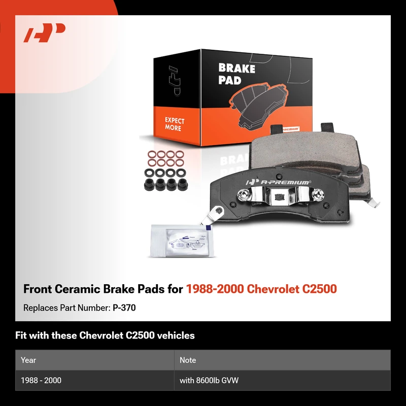 Front Ceramic Brake Pads for 1988-2000 Chevrolet C2500
