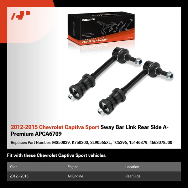2012-2015 Chevrolet Captiva Sport Sway Bar Link Rear Side A-Premium APCA6709