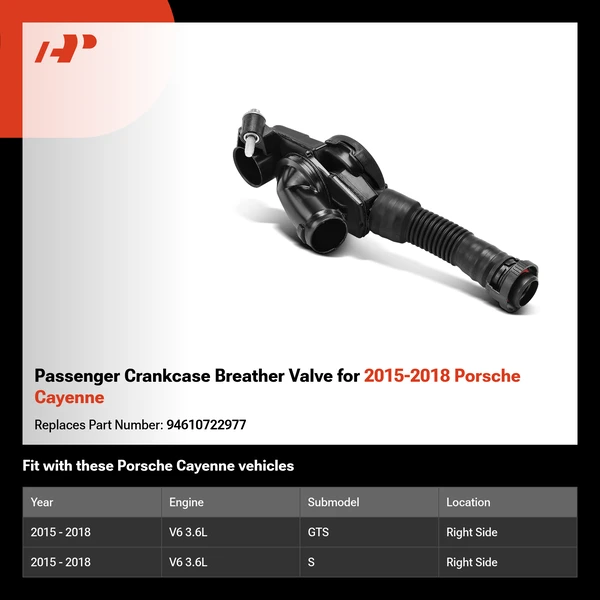 Passenger Crankcase Breather Valve for 2015-2018 Porsche Cayenne
