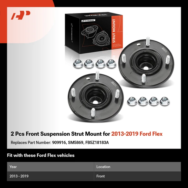 2 Pcs Front Suspension Strut Mount for 2013-2019 Ford Flex