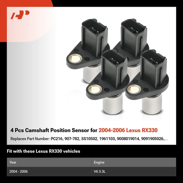 4 Pcs Camshaft Position Sensor for 2004-2006 Lexus RX330