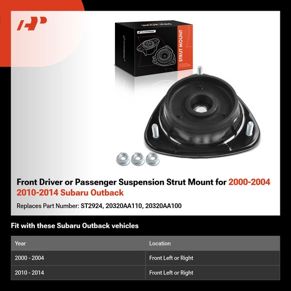 Front Driver or Passenger Suspension Strut Mount for 2000-2004 2010-2014 Subaru Outback