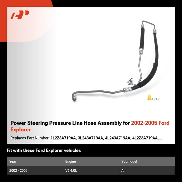 Power Steering Pressure Line Hose Assembly for 2002-2005 Ford Explorer