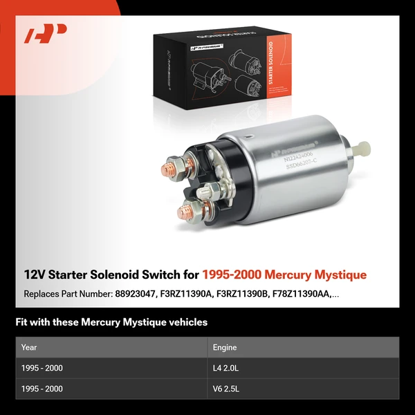 12V Starter Solenoid Switch for 1995-2000 Mercury Mystique