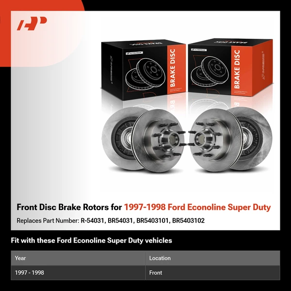 Front Disc Brake Rotors for 1997-1998 Ford Econoline Super Duty