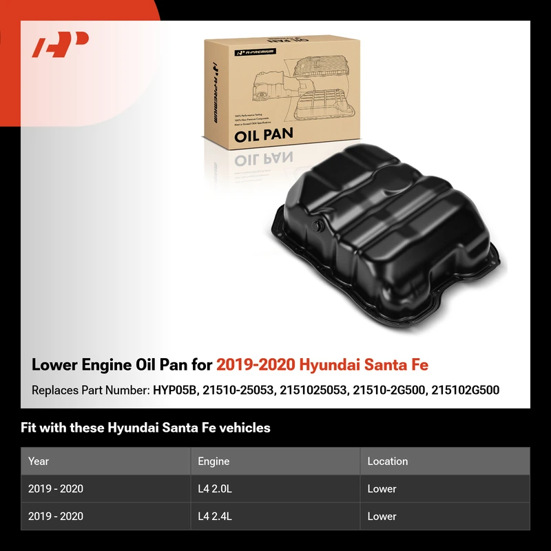 Lower Engine Oil Pan for 2019-2020 Hyundai Santa Fe