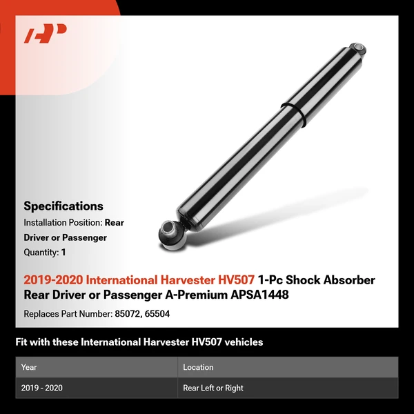 2019-2020 International Harvester HV507 1-Pc Shock Absorber Rear Driver or Passenger A-Premium APSA1448