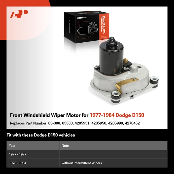 Front Windshield Wiper Motor for 1977-1984 Dodge D150