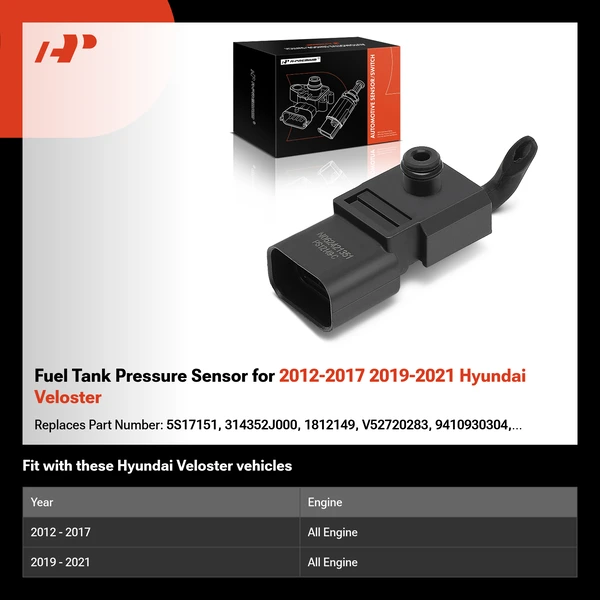 Fuel Tank Pressure Sensor for 2012-2017 2019-2021 Hyundai Veloster