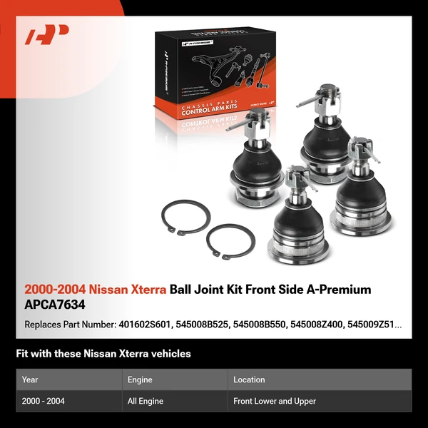 2000-2004 Nissan Xterra Ball Joint Kit Front Side A-Premium APCA7634