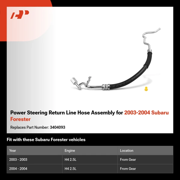Power Steering Return Line Hose Assembly for 2003-2004 Subaru Forester