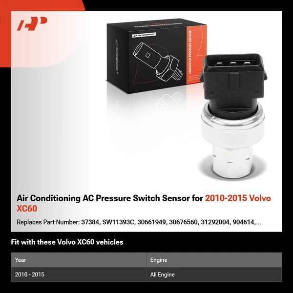 Air Conditioning AC Pressure Switch Sensor for 2010-2015 Volvo XC60