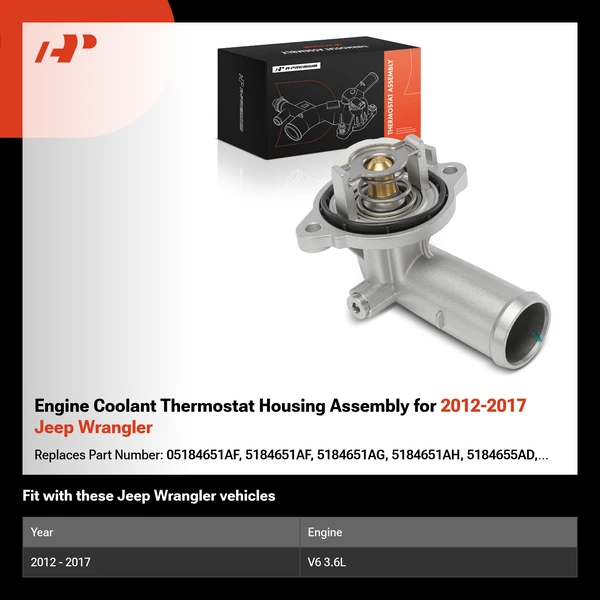 Engine Coolant Thermostat Housing Assembly for 2012-2017 Jeep Wrangler