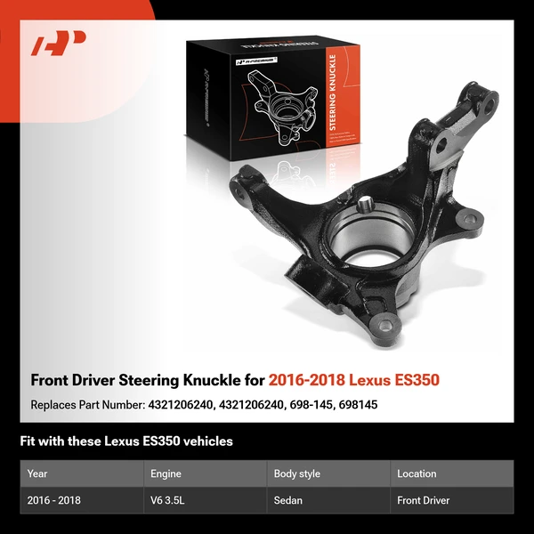 Front Driver Steering Knuckle for 2016-2018 Lexus ES350