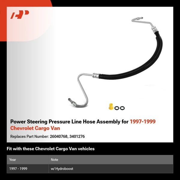 Power Steering Pressure Line Hose Assembly for 1997-1999 Chevrolet Cargo Van