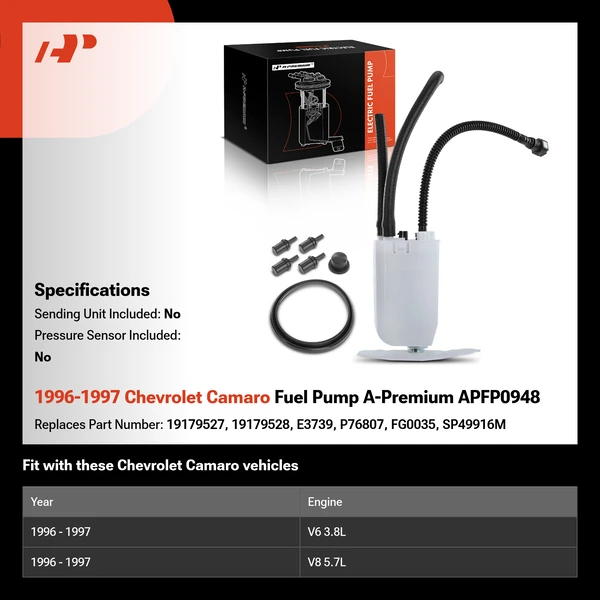 1996-1997 Chevrolet Camaro Fuel Pump A-Premium APFP0948
