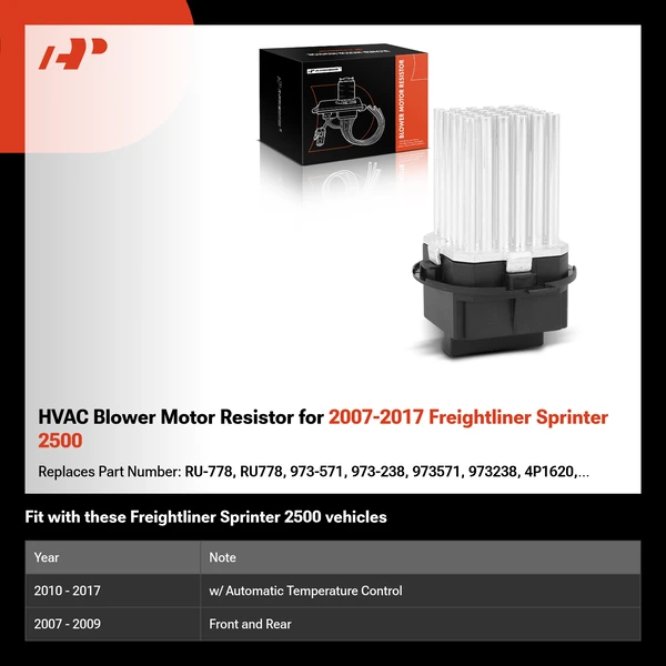 HVAC Blower Motor Resistor for 2007-2017 Freightliner Sprinter 2500