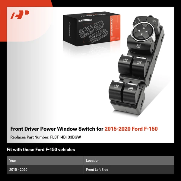 Front Driver Power Window Switch for 2015-2020 Ford F-150
