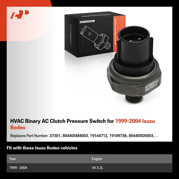 HVAC Binary AC Clutch Pressure Switch for 1999-2004 Isuzu Rodeo