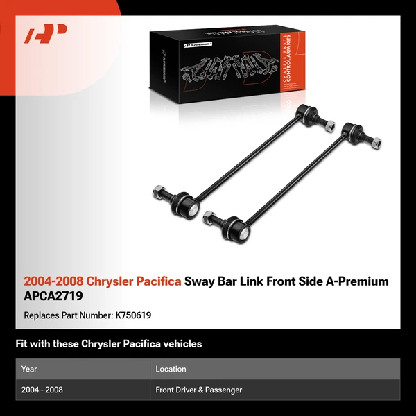 2004-2008 Chrysler Pacifica Sway Bar Link Front Side A-Premium APCA2719