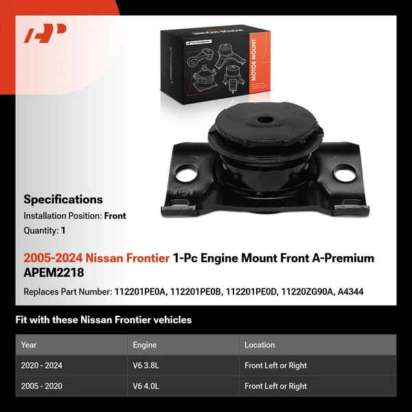 2005-2024 Nissan Frontier 1-Pc Engine Mount Front A-Premium APEM2218
