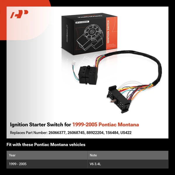 Ignition Starter Switch for 1999-2005 Pontiac Montana