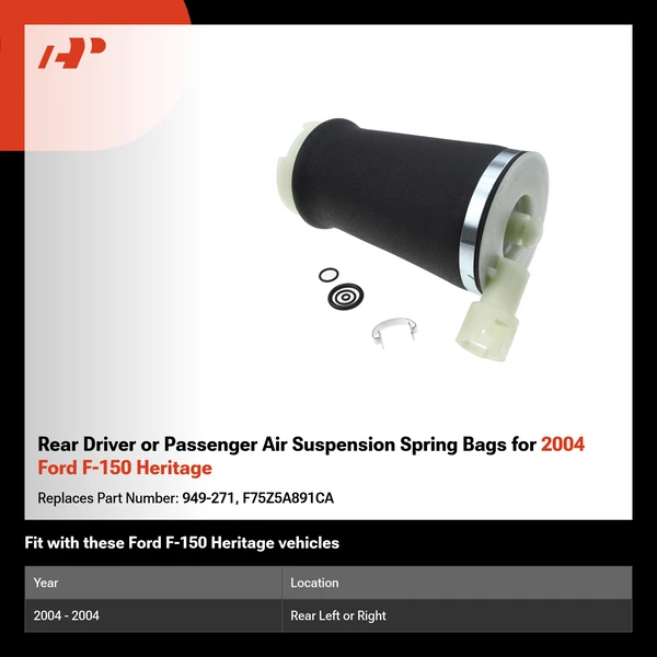 Rear Driver or Passenger Air Suspension Spring Bags for 2004 Ford F-150 Heritage