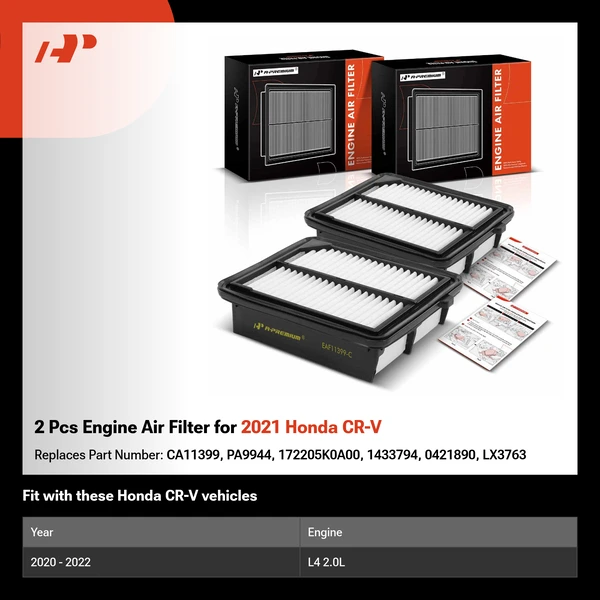 2 Pcs Engine Air Filter for 2021 Honda CR-V