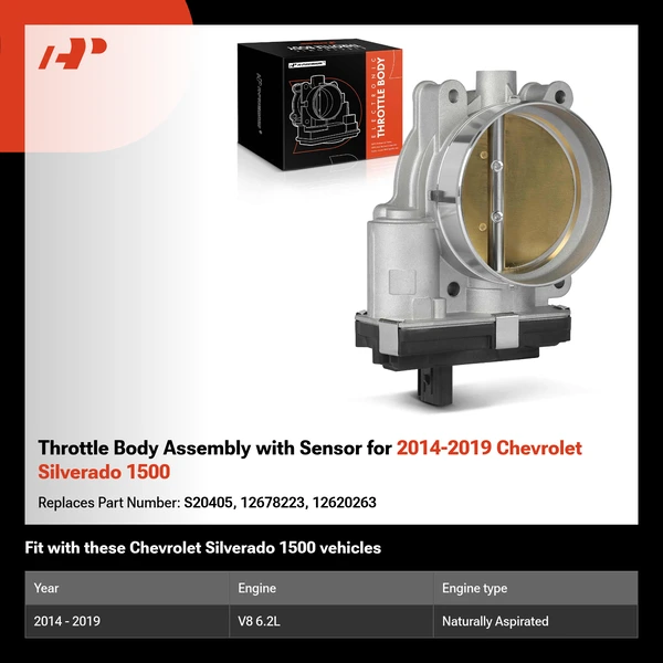 Throttle Body Assembly with Sensor for 2014-2019 Chevrolet Silverado 1500